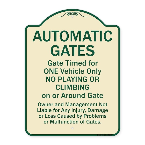 Designer Series-Automatic Gates Gate Timed For One Vehicle Only, 24" x 18", TG-1824-9995